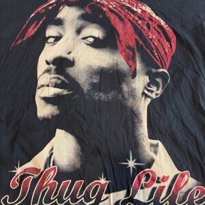 Vintage 90s Tupac Thug Life Hip Hop Black T‑Shirt 3XL Pro Special Made in USA